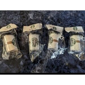 Starbuck Tumbler with Straw‎ Ornaments 1  1/2" lot of 4